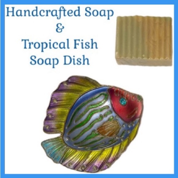 Glamour Jeweled Fish Soap Dish & Handcrafted Soap Bar - Picture 10 of 10